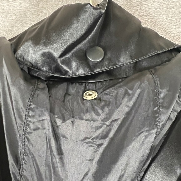VTG Nike Jacket Youth XL (16-18) Black Satin Hood Full Zip Removable Sleeves Y2K - Picture 5 of 12